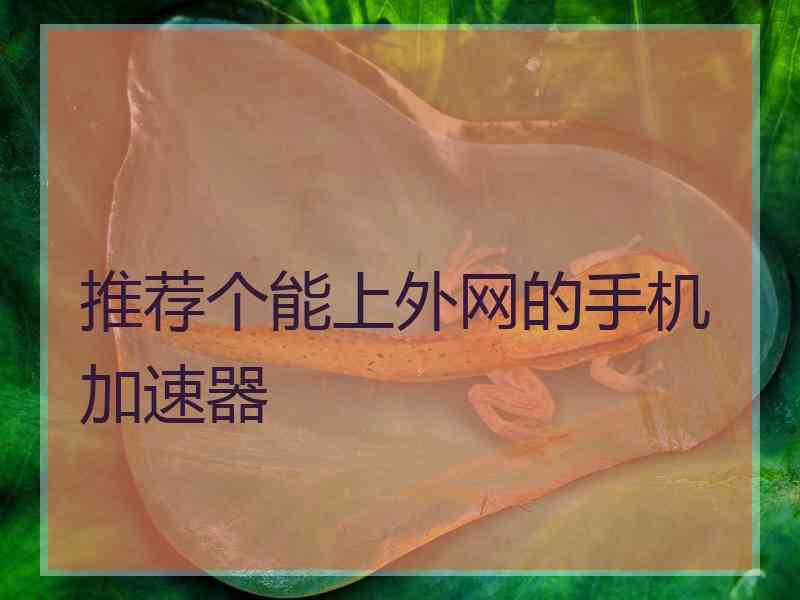 推荐个能上外网的手机加速器