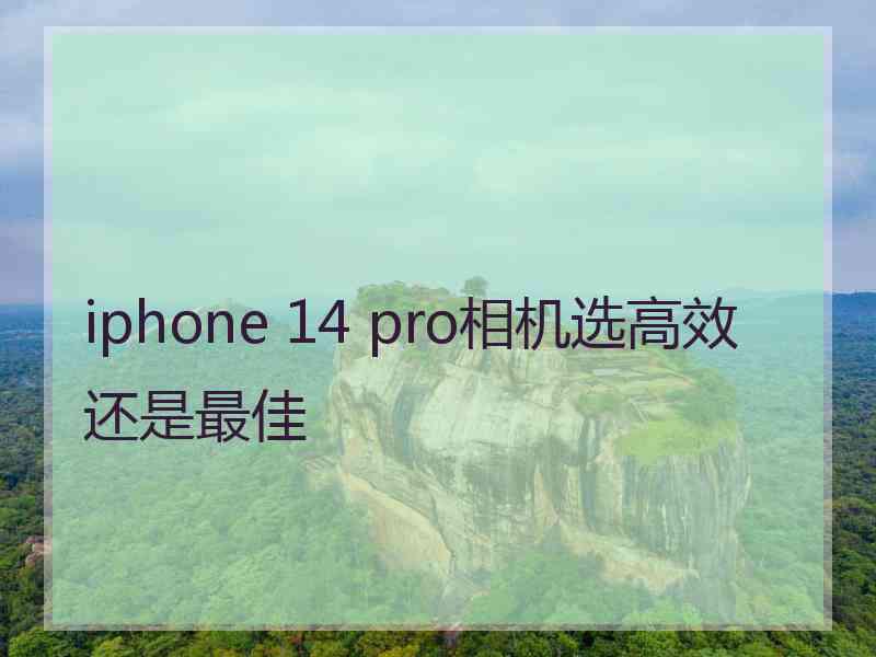 iphone 14 pro相机选高效还是最佳