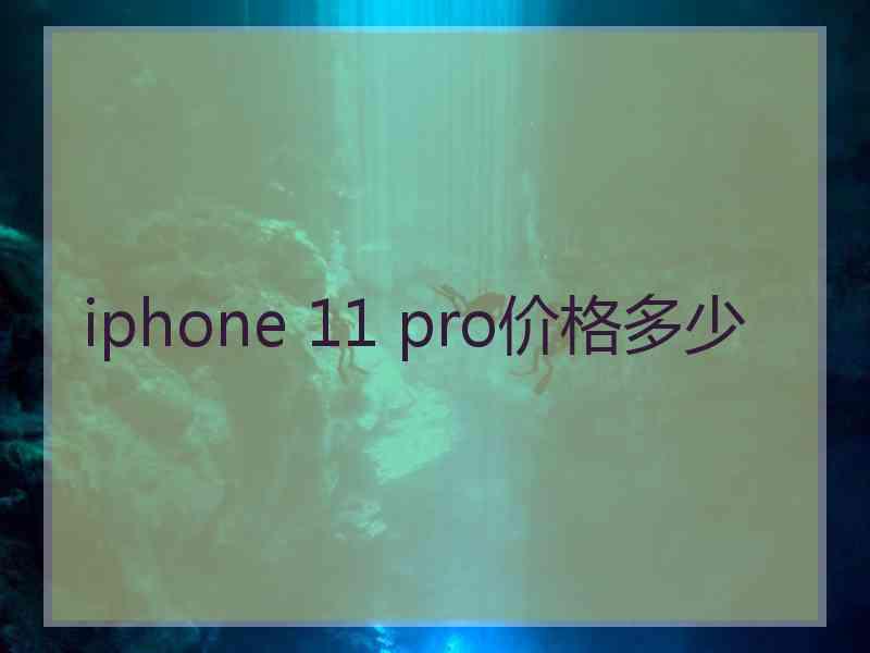 iphone 11 pro价格多少