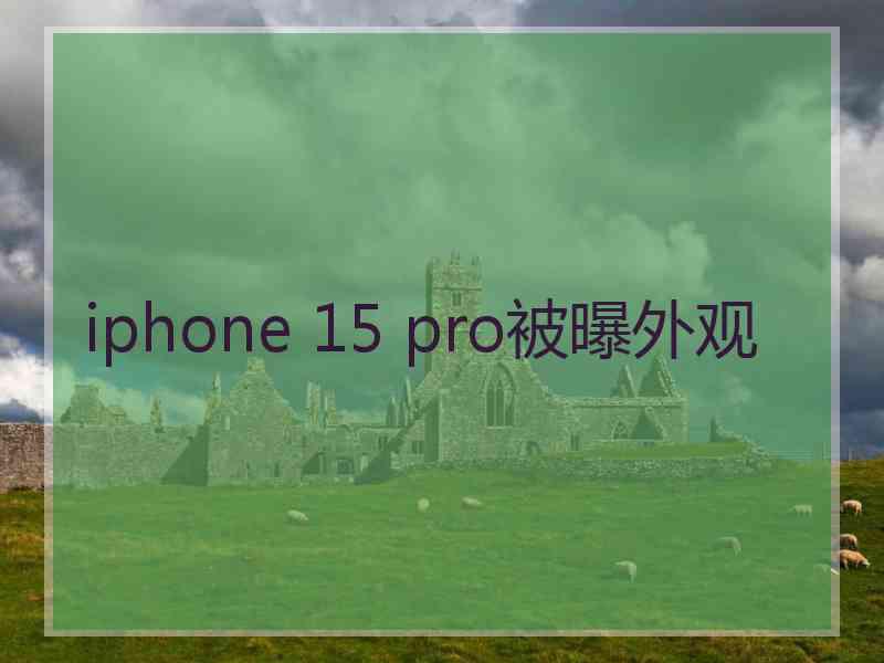 iphone 15 pro被曝外观