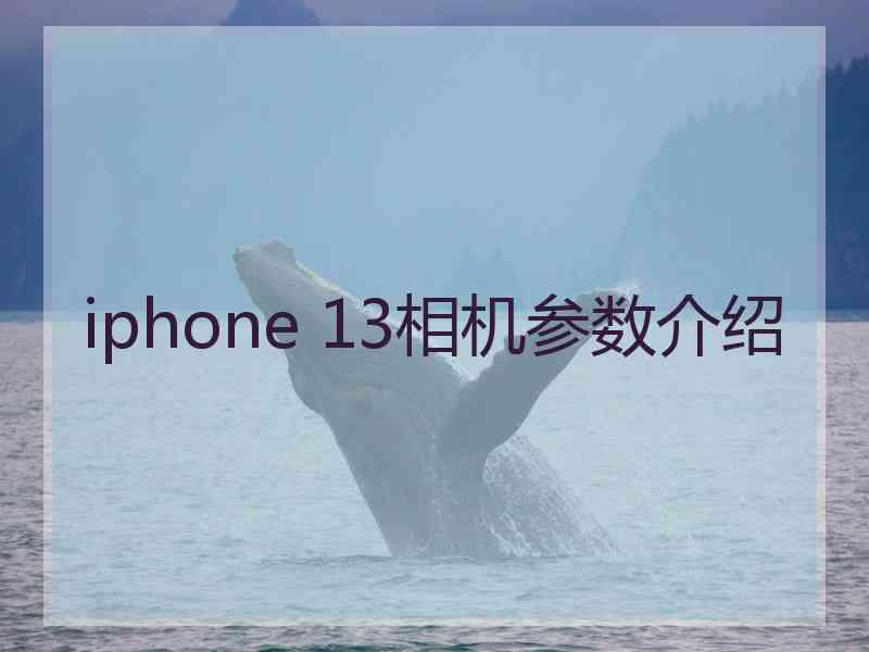 iphone 13相机参数介绍