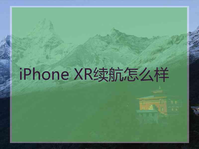 iPhone XR续航怎么样