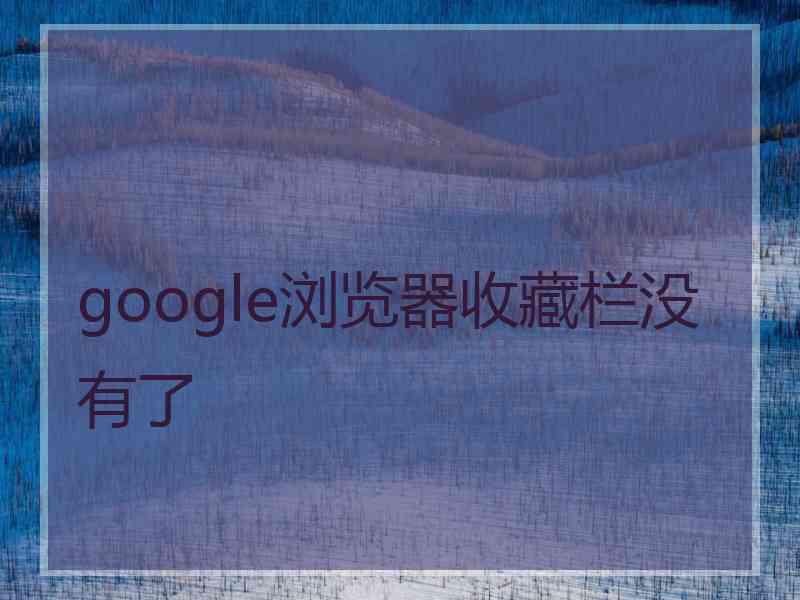 google浏览器收藏栏没有了