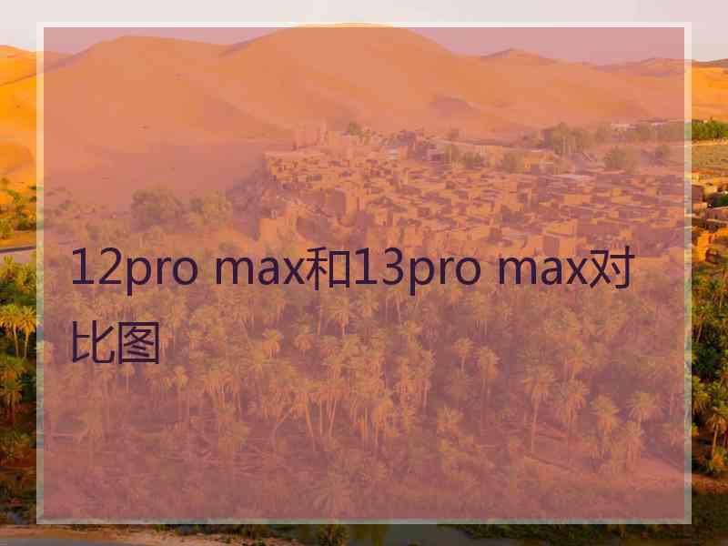 12pro max和13pro max对比图