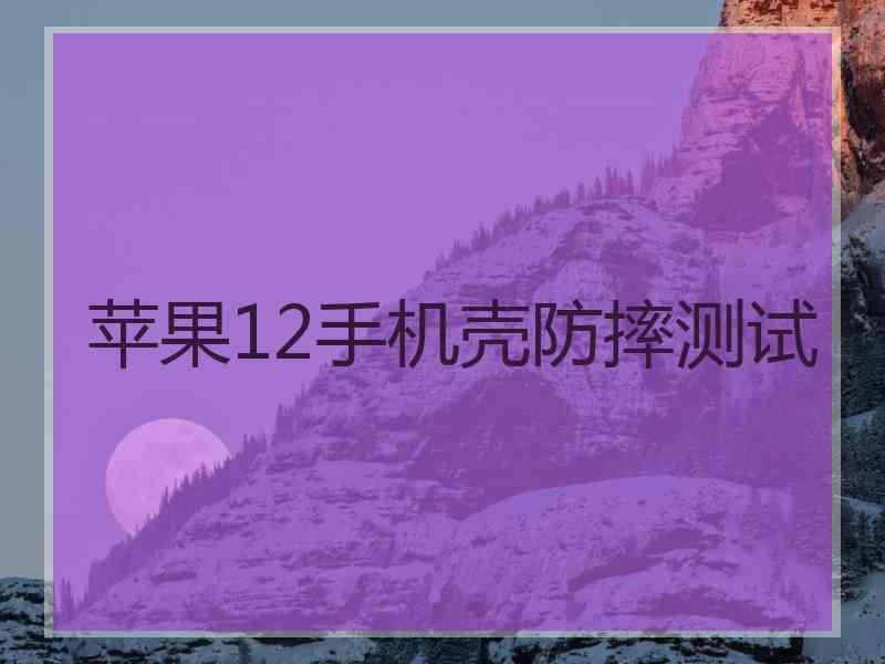 苹果12手机壳防摔测试