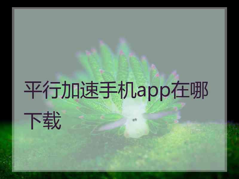 平行加速手机app在哪下载