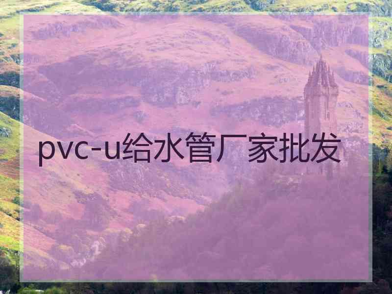 pvc-u给水管厂家批发