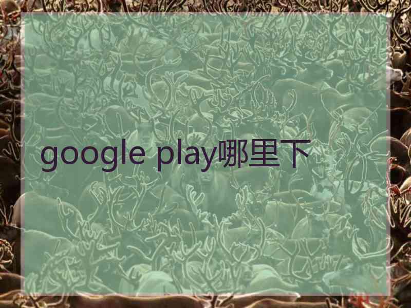 google play哪里下