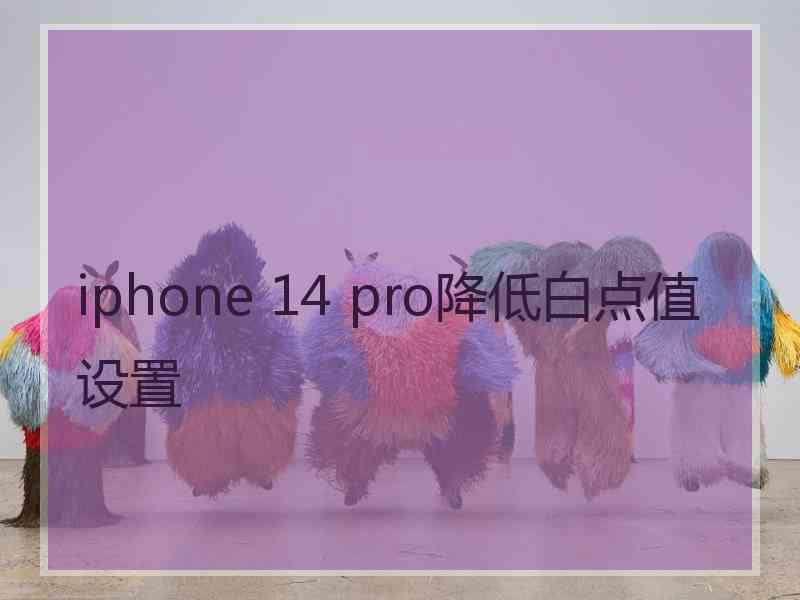 iphone 14 pro降低白点值设置