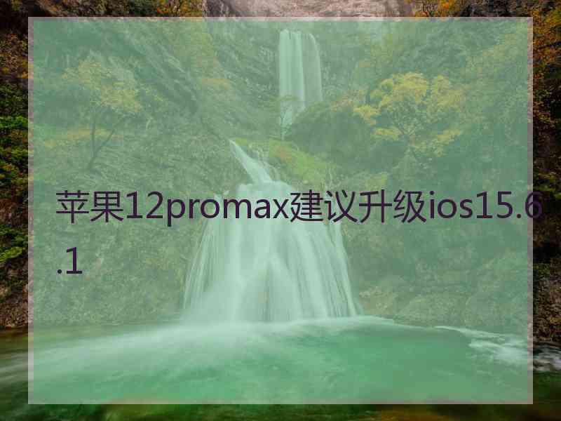 苹果12promax建议升级ios15.6.1