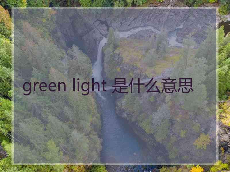 green light 是什么意思