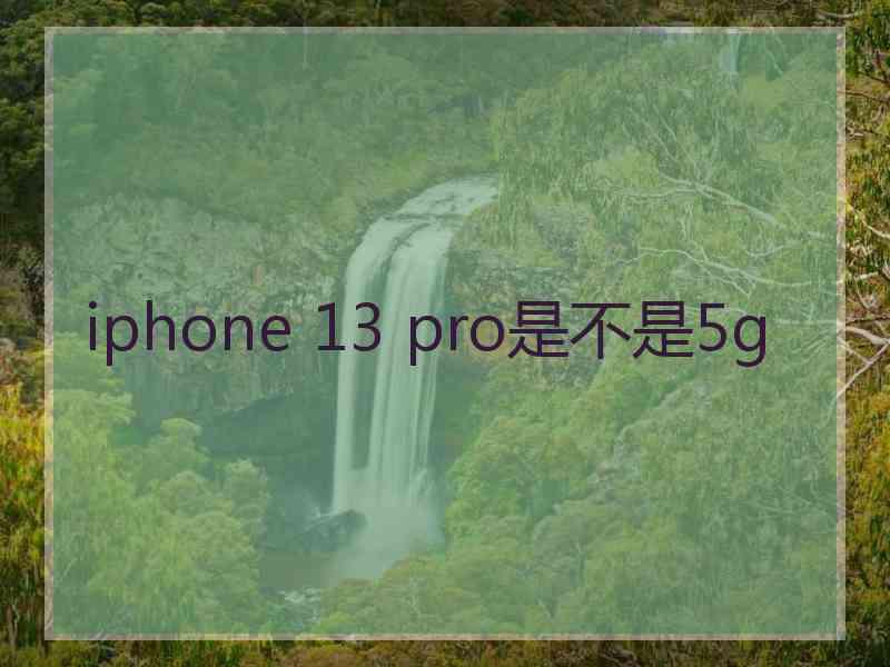 iphone 13 pro是不是5g