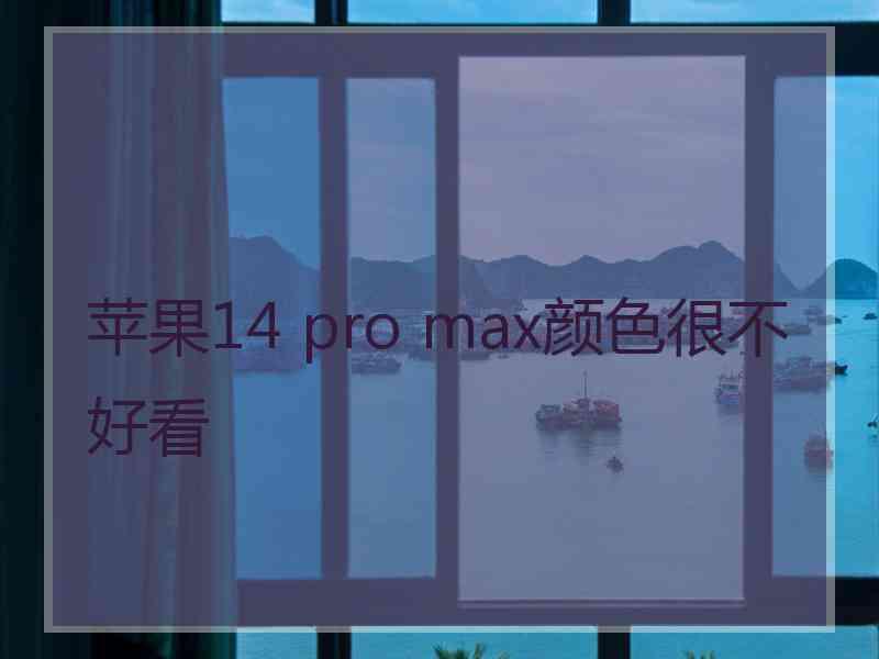 苹果14 pro max颜色很不好看