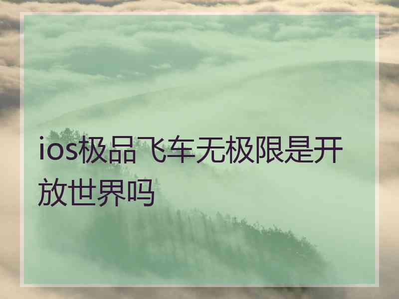 ios极品飞车无极限是开放世界吗