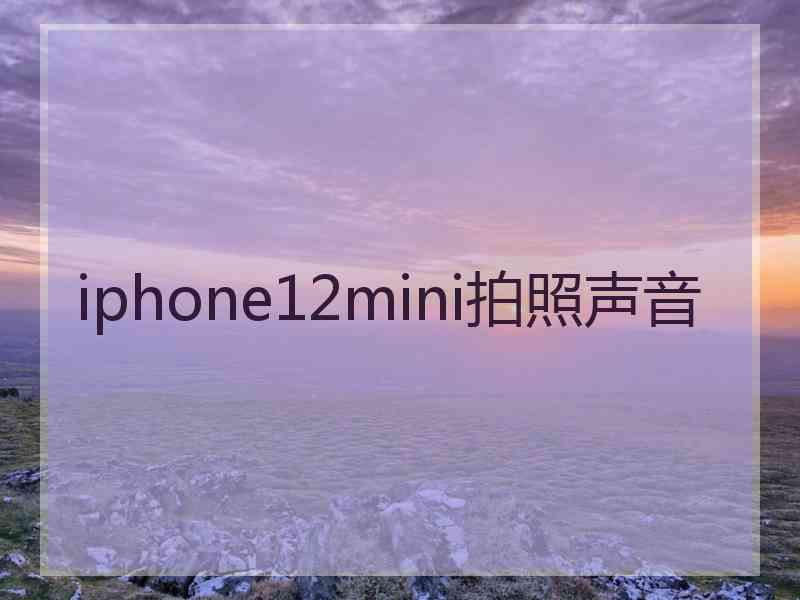 iphone12mini拍照声音