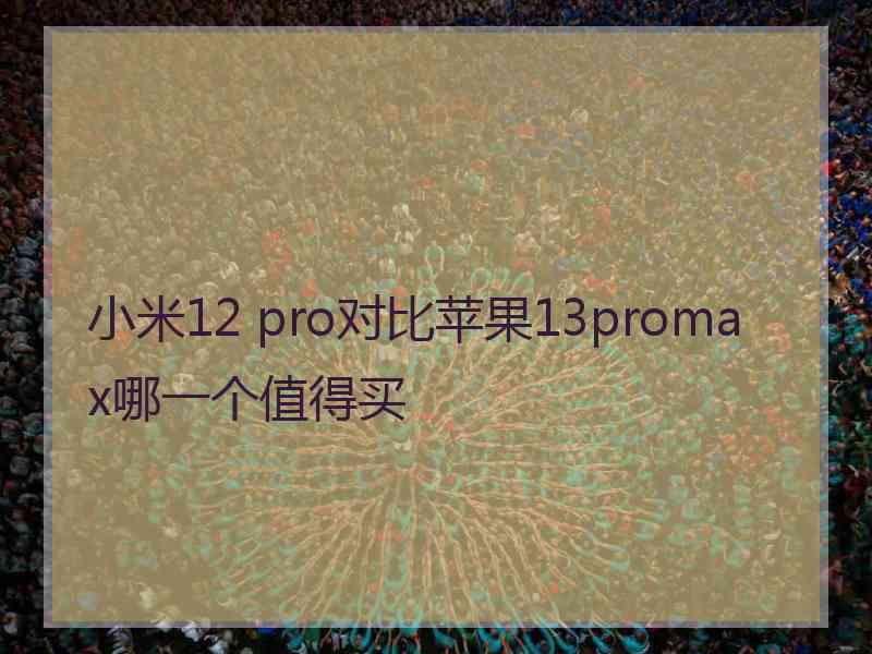 小米12 pro对比苹果13promax哪一个值得买