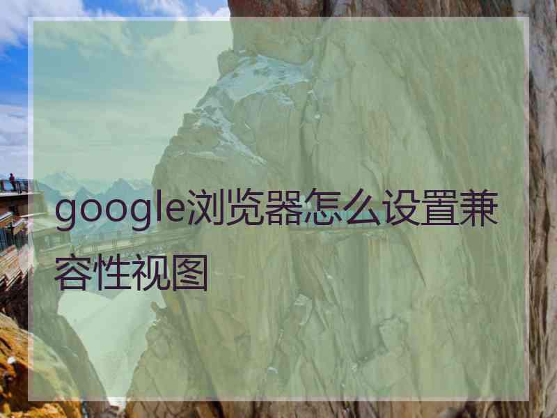 google浏览器怎么设置兼容性视图