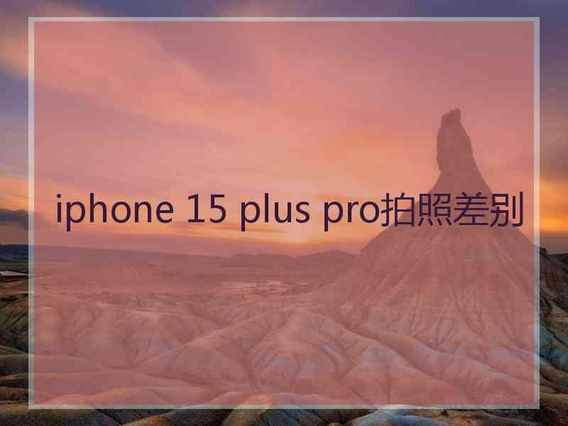 iphone 15 plus pro拍照差别