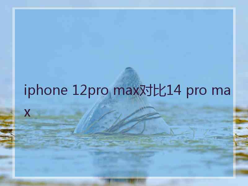 iphone 12pro max对比14 pro max