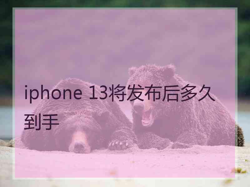 iphone 13将发布后多久到手