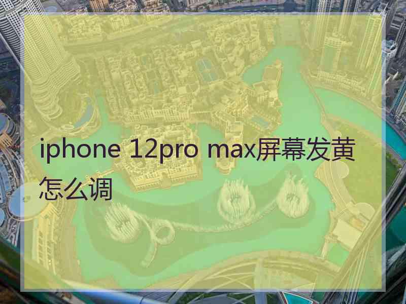 iphone 12pro max屏幕发黄怎么调