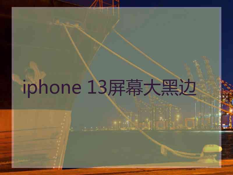 iphone 13屏幕大黑边