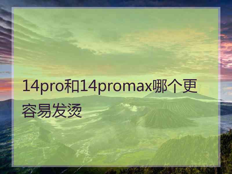 14pro和14promax哪个更容易发烫