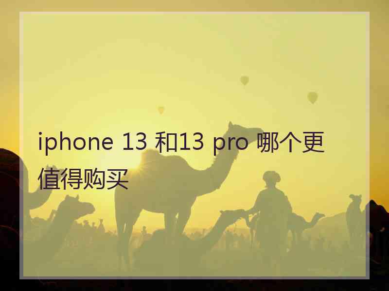 iphone 13 和13 pro 哪个更值得购买