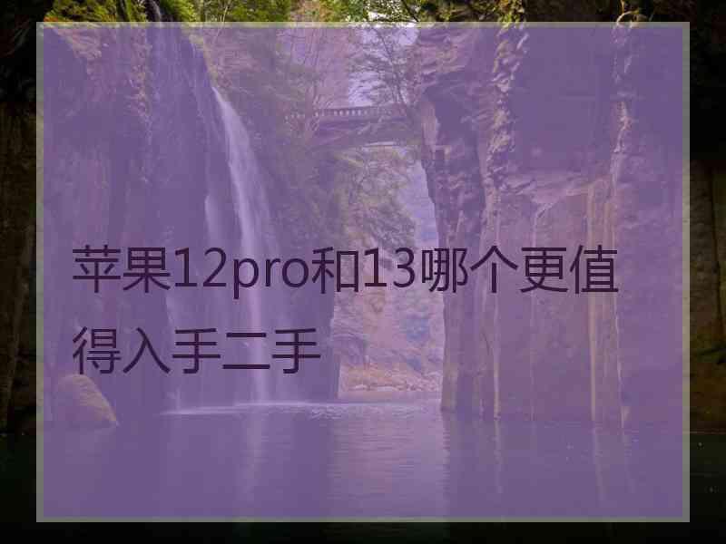 苹果12pro和13哪个更值得入手二手