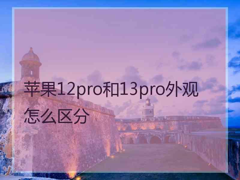 苹果12pro和13pro外观怎么区分