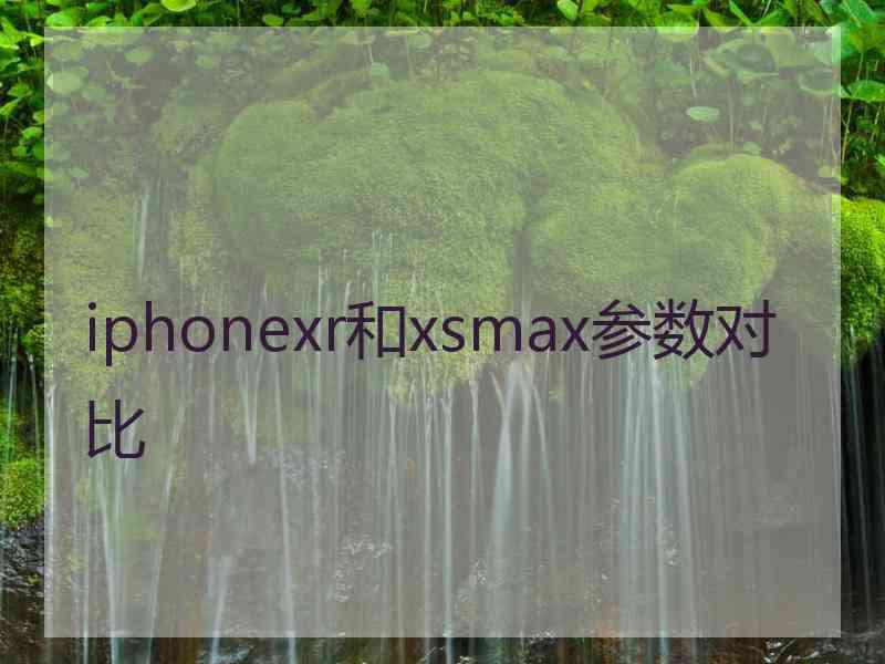 iphonexr和xsmax参数对比