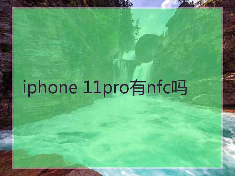 iphone 11pro有nfc吗