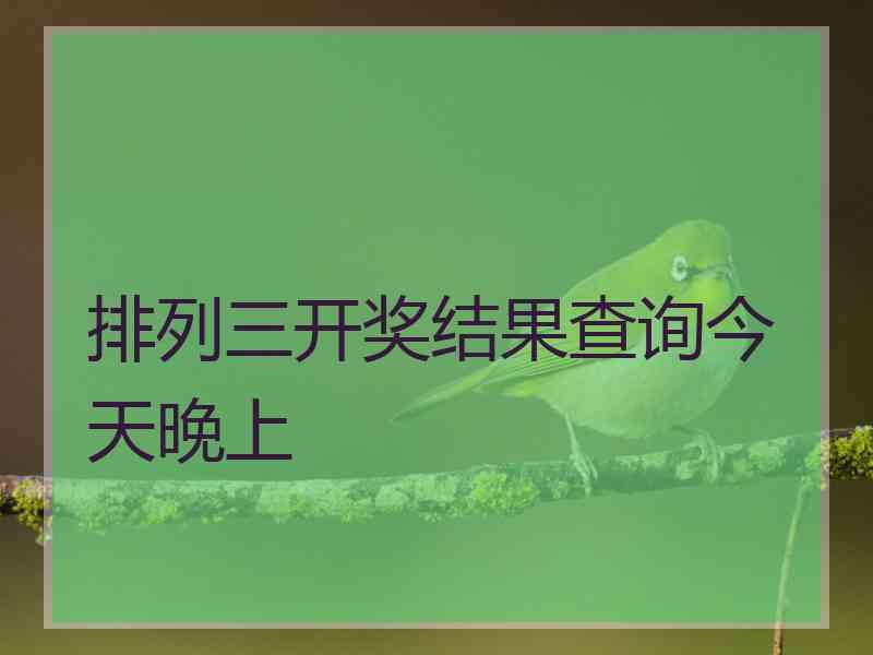 排列三开奖结果查询今天晚上