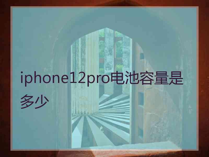 iphone12pro电池容量是多少