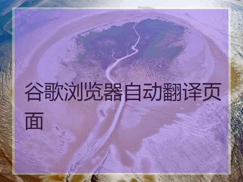 谷歌浏览器自动翻译页面