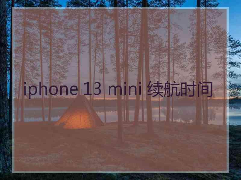 iphone 13 mini 续航时间