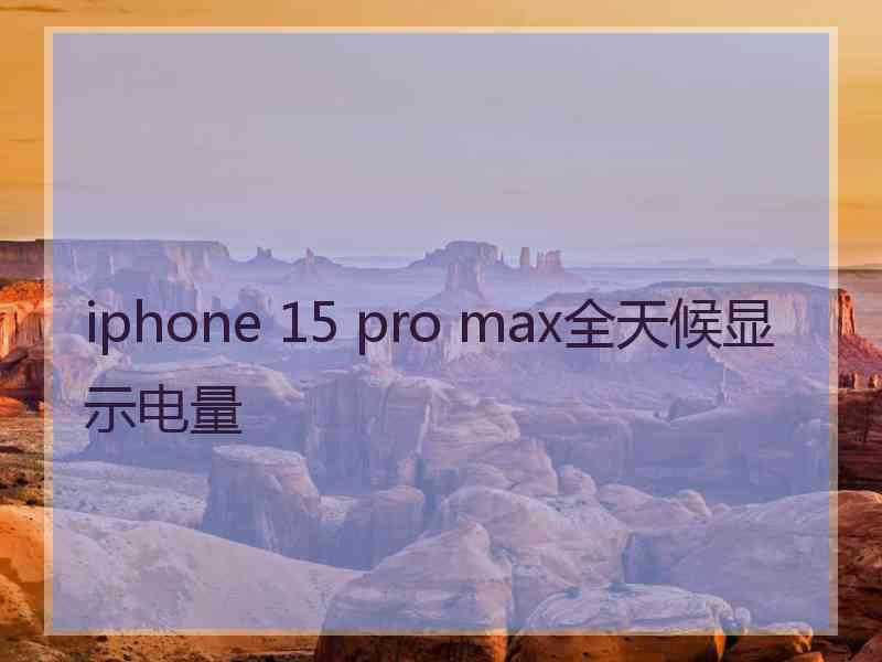 iphone 15 pro max全天候显示电量