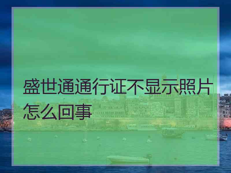 盛世通通行证不显示照片怎么回事