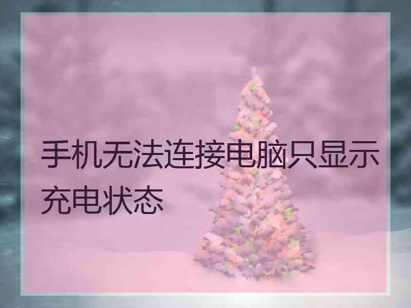 手机无法连接电脑只显示充电状态