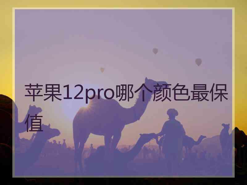 苹果12pro哪个颜色最保值