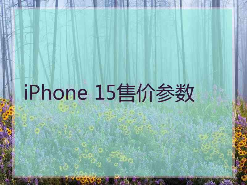 iPhone 15售价参数