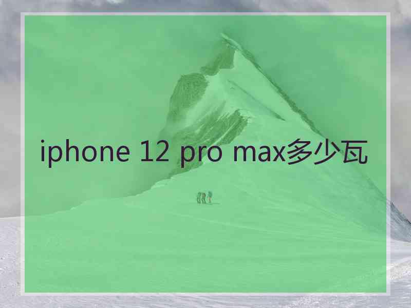 iphone 12 pro max多少瓦