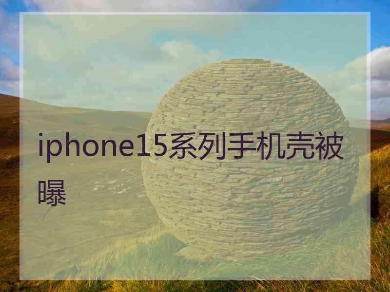 iphone15系列手机壳被曝