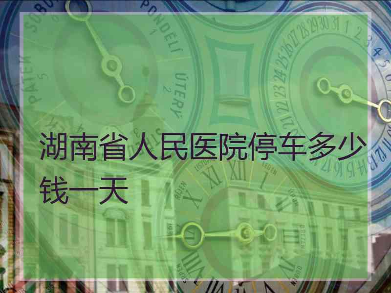 湖南省人民医院停车多少钱一天