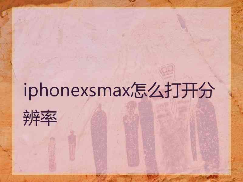 iphonexsmax怎么打开分辨率