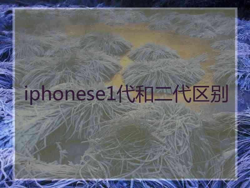 iphonese1代和二代区别