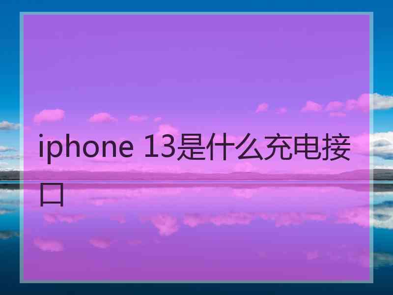 iphone 13是什么充电接口