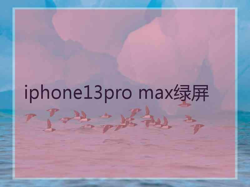 iphone13pro max绿屏