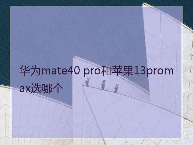 华为mate40 pro和苹果13promax选哪个