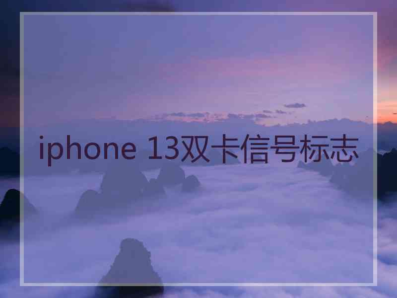 iphone 13双卡信号标志